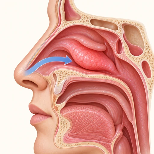 Ilustrasi laluan hidung yang sempit akibat lapisan membengkak